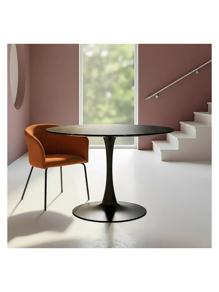 DELIRIO NEGRA 100 X 100 mesa comedor DM-metal