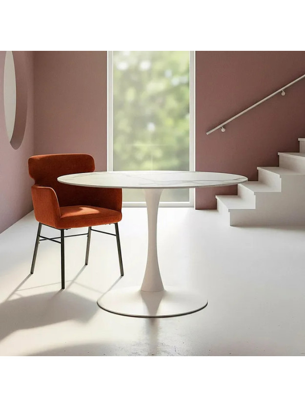 DIMENSIÓN BLANCA 100 X 100 mesa comedor piedra sintetizada
