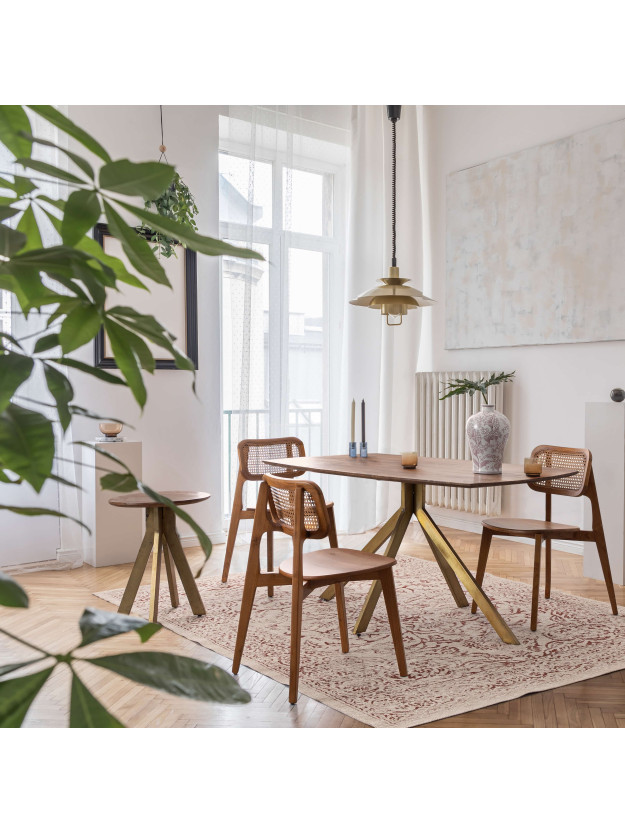 ORIGEN 52X56 silla teca-ratán