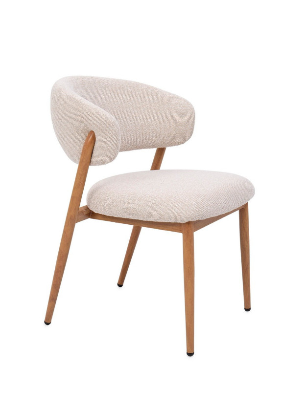 LIBERTAD 62X57 silla acero natural-lino acero