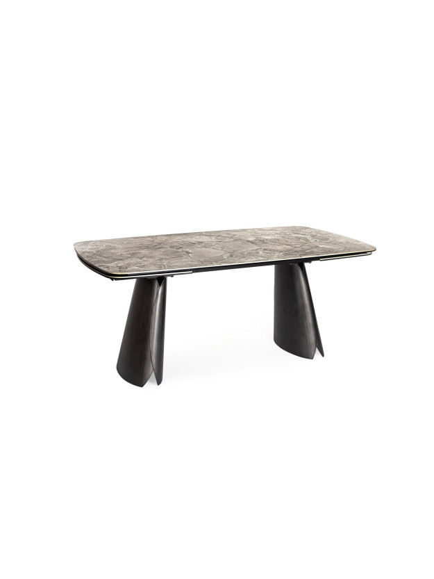 ACERO 180/220/260X100 mesa comedor plata extensible