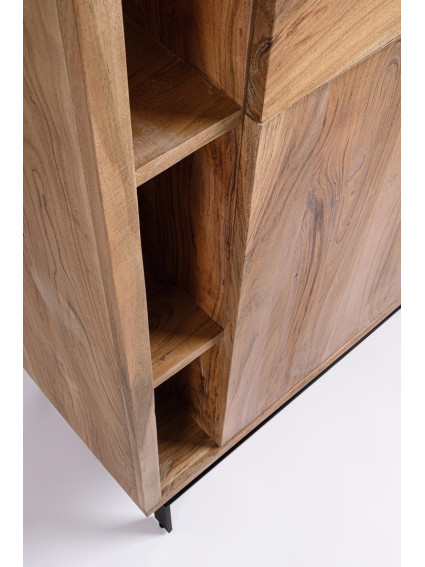 BRÍO 145X40 aparador alto 2 puertas - 2 cajones luz LED