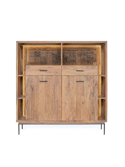 BRÍO 145X40 aparador alto 2 puertas - 2 cajones luz LED