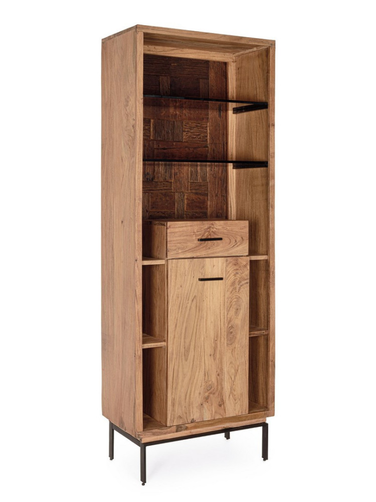 BRÍO 72X40 estantería 1 puerta -1 cajón luz LED