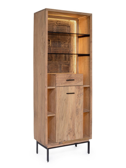 BRÍO 72X40 estantería 1 puerta -1 cajón luz LED