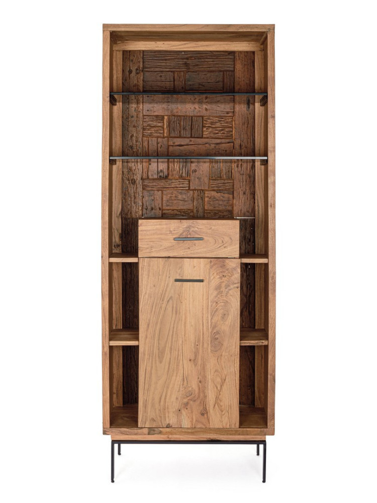 BRÍO 72X40 estantería 1 puerta -1 cajón luz LED