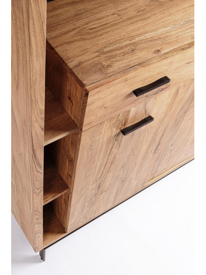 BRÍO 115X40 estantería 2 puertas- 2 cajones luz LED