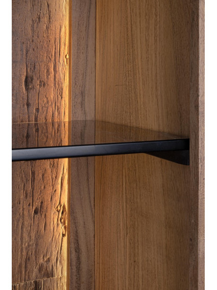 BRÍO 115X40 estantería 2 puertas- 2 cajones luz LED