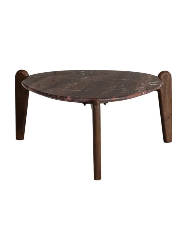 PARDO grande 82 X 85 mesa de centro mármol-madera