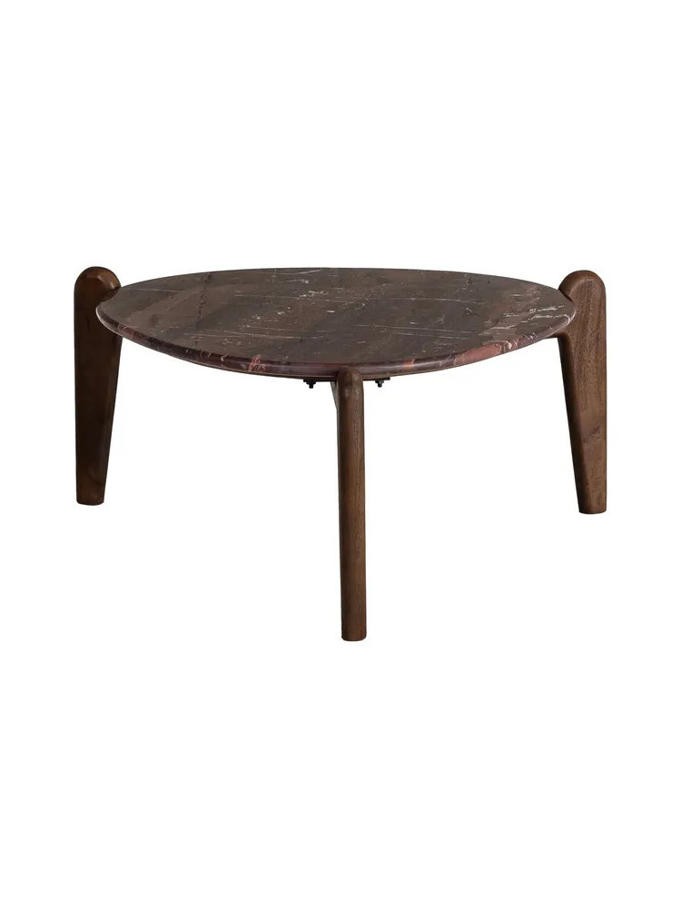 PARDO grande 82 X 85 mesa de centro mármol-madera