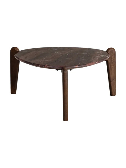 PARDO grande 82 X 85 mesa de centro mármol-madera