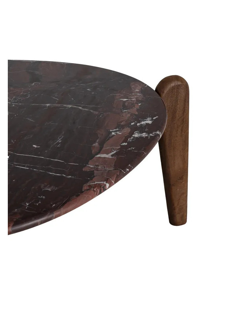 PARDO grande 82 X 85 mesa de centro mármol-madera