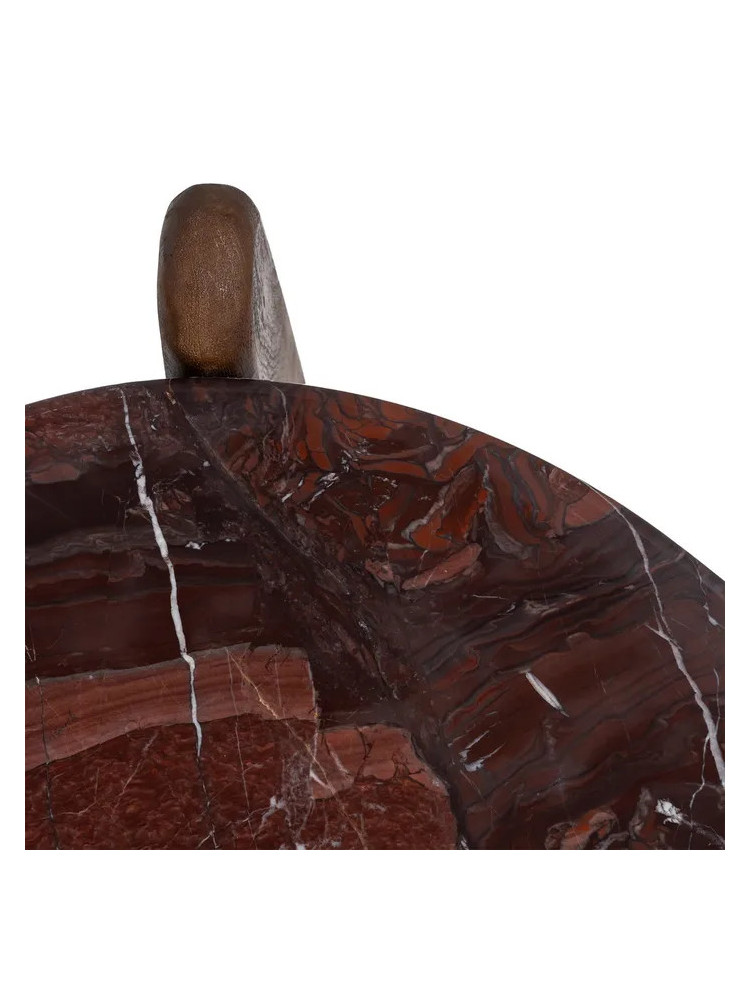 PARDO grande 82 X 85 mesa de centro mármol-madera