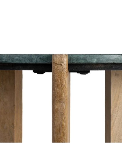 MALAQUITA 46 X 46 mesa auxiliar mármol