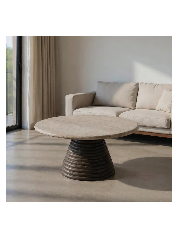 MARISTELA mesa de centro mármol madera