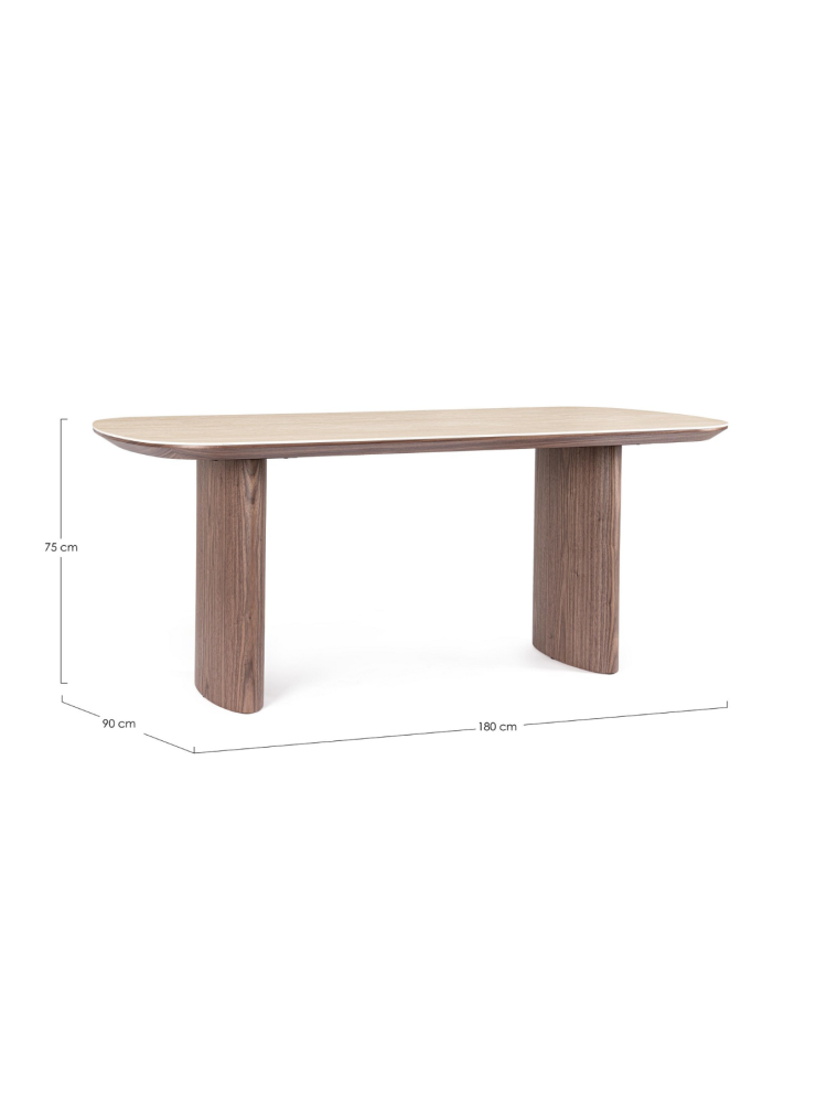 BRUNO 180 X 90 mesa de comedor nogal