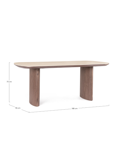 BRUNO 180 X 90 mesa de comedor nogal