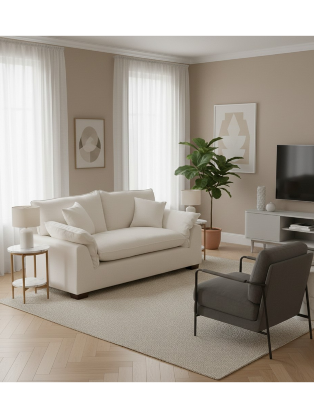 SIROCO 178 X 101 sofá crema tejido