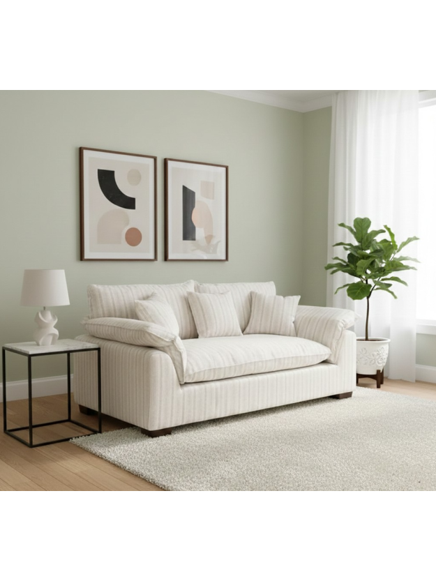 SIROCO 178 X 101 sofá rayas crema tejido