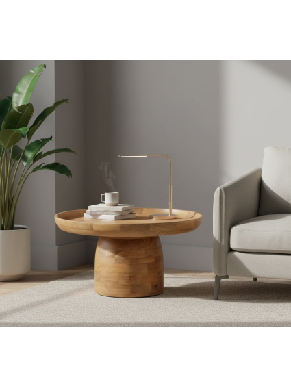 FÁBULA 75 X 75 mesita grande natural madera