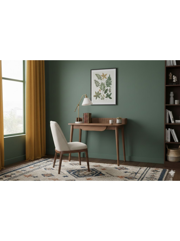 Escritorio SURCO de madera de mango natural 100 cm con cajón artesanal