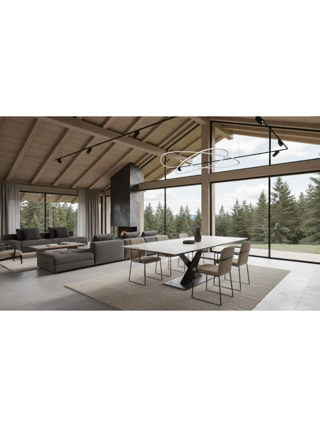 VÉRTICE 160-200X90 mesa extensible terracota