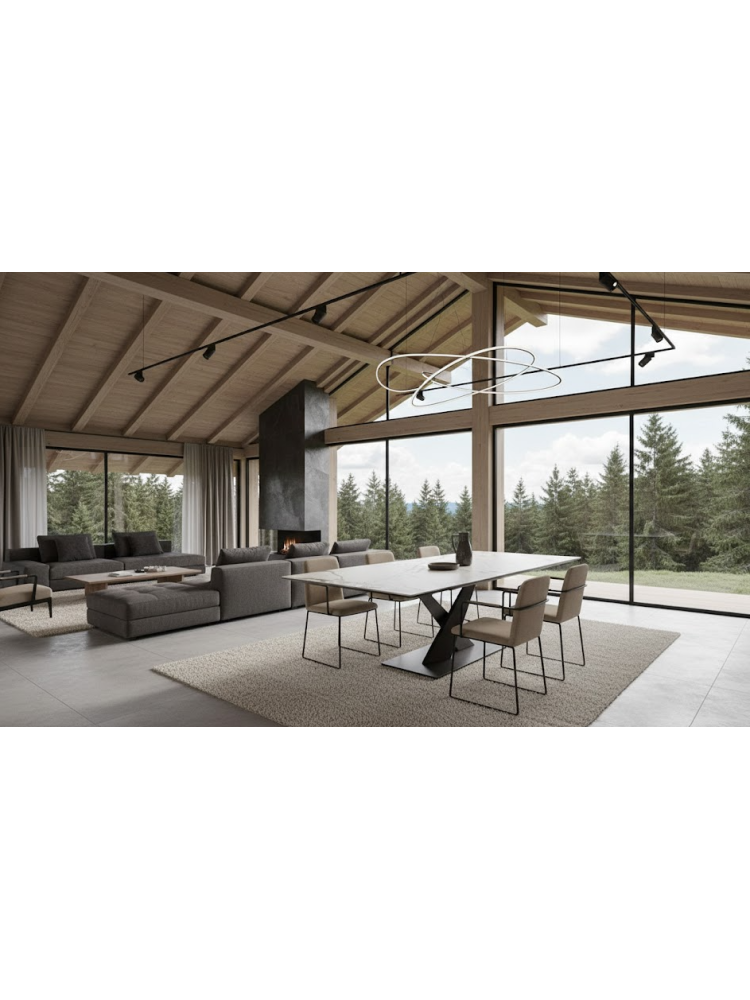 VÉRTICE 160-200X90 mesa extensible terracota