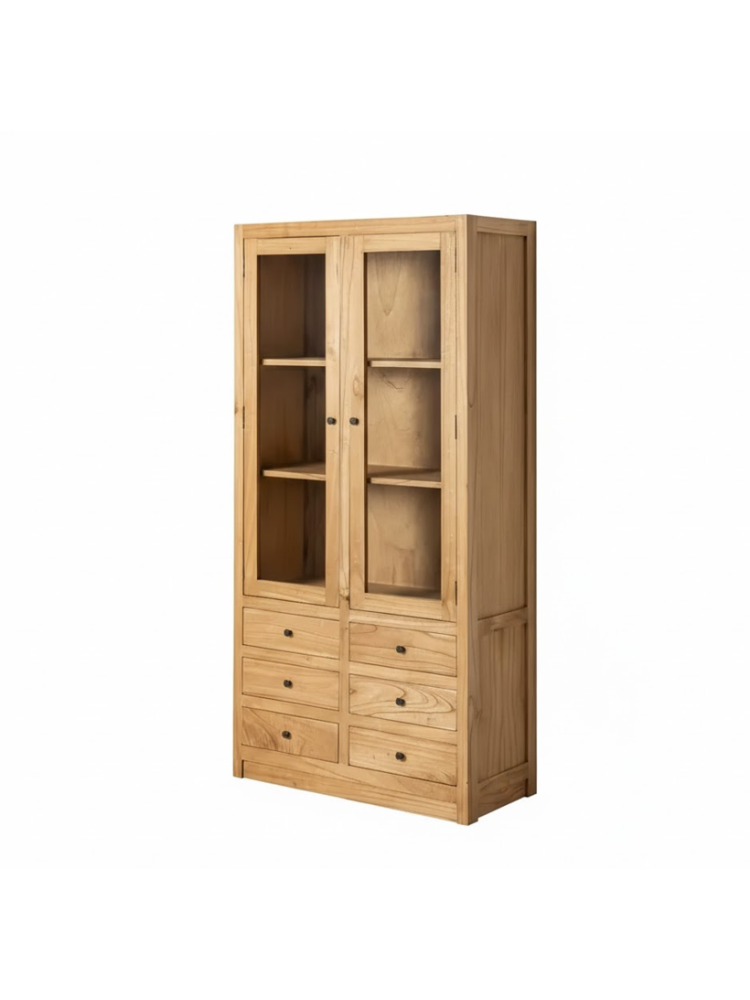 TEIDE 90 X 40 vitrina natural seis cajones