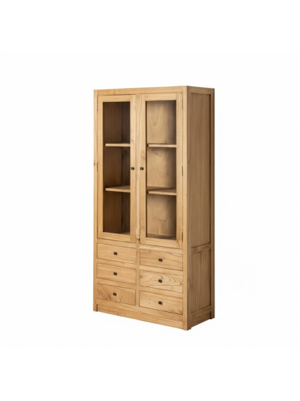 TEIDE 90 X 40 vitrina natural seis cajones