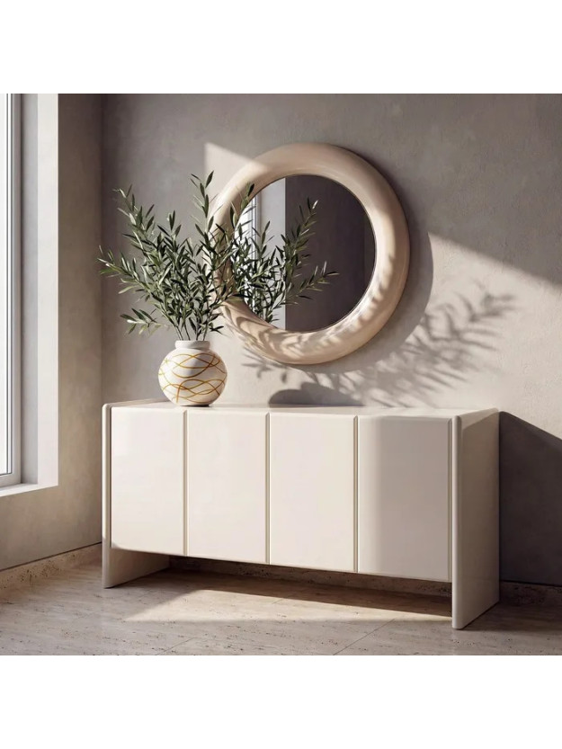 BALCANES 163 X 45 aparador lacado crema mármol