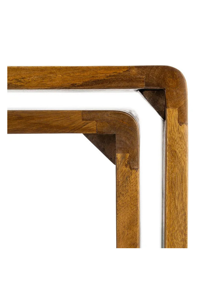 IRIS 100 X 50 set dos mesas de centro madera de mango