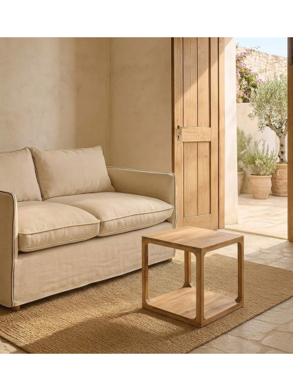 RASTRO 50 X 50 mesa auxiliar natural madera de mango