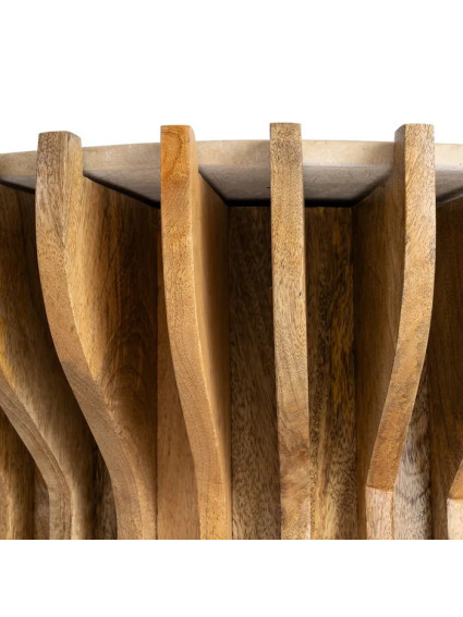 TORRE 78,50 X 78,50 mesa de centro madera-mármol