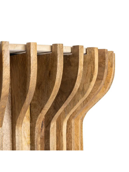 TORRE 78,50 X 78,50 mesa de centro madera-mármol