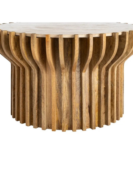 TORRE 78,50 X 78,50 mesa de centro madera-mármol