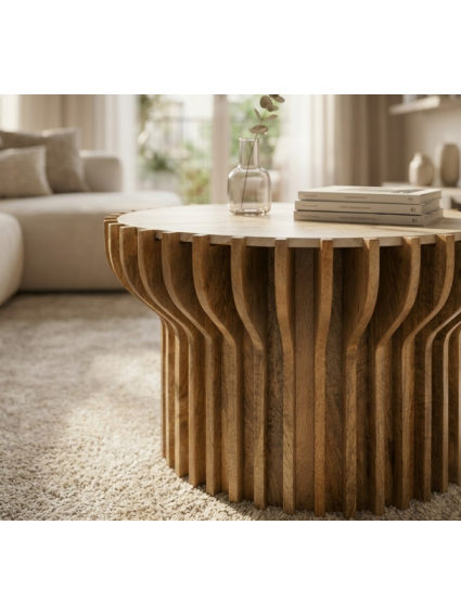 TORRE 78,50 X 78,50 mesa de centro madera-mármol