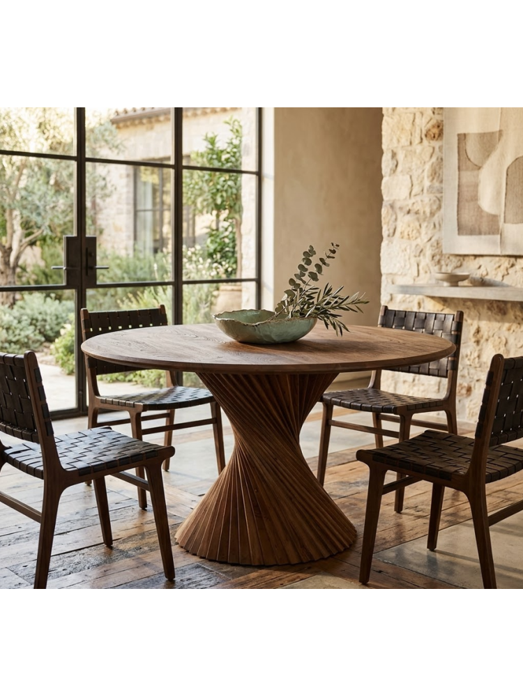 RONDA 130 X 130 mesa de comedor madera de acacia