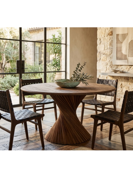 RONDA 130 X 130 mesa de comedor madera de acacia