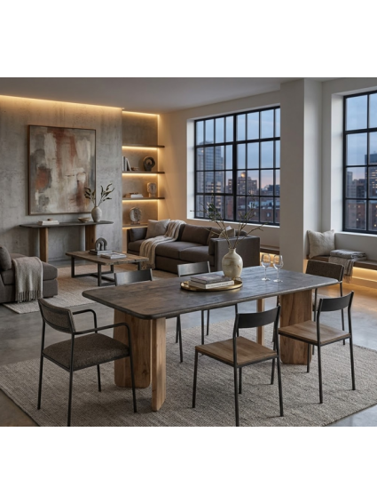 CONTRASTE 200 X 100 mesa de comedor madera de mango