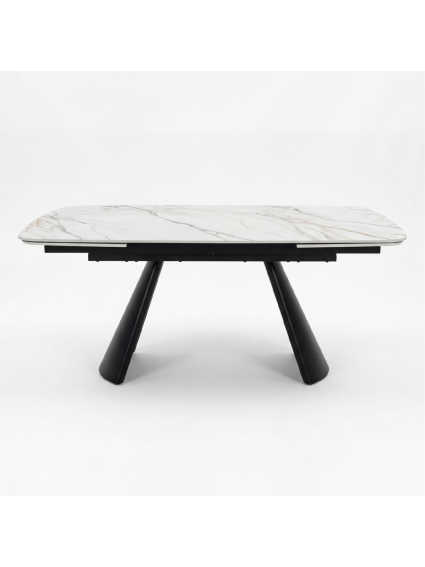 ECLIPSE 160-240X90 mesa de comedor blanco metal negro