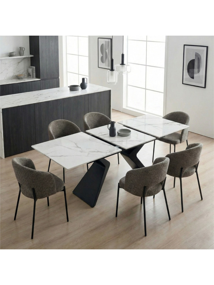 ÁRTICO 160-200X90 mesa de comedor porcelánico metal