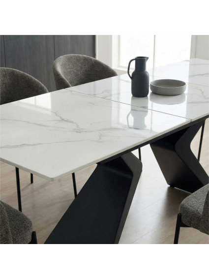 ÁRTICO 160-200X90 mesa de comedor porcelánico metal