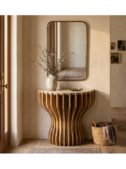 TORRE 92 X 40 consola madera de mango-mármol