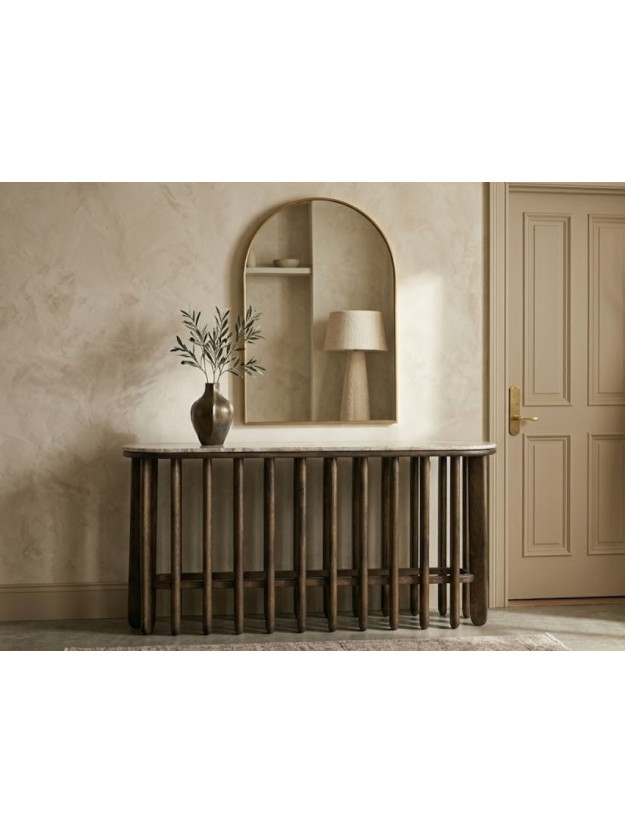 REMO 160 X 40 consola madera de mango-mármol