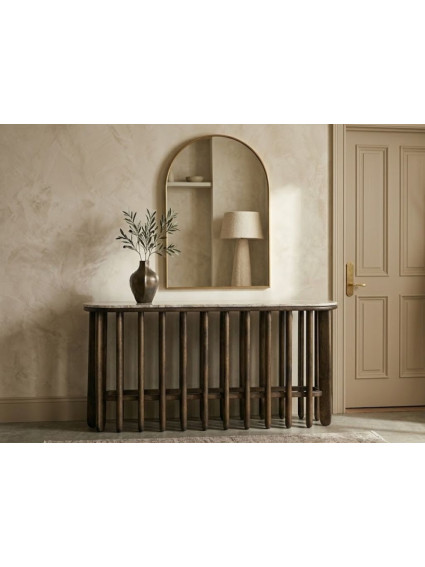 REMO 160 X 40 consola madera de mango-mármol