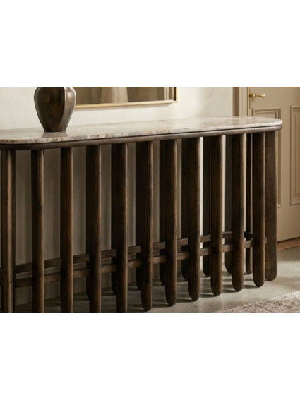 REMO 160 X 40 consola madera de mango-mármol