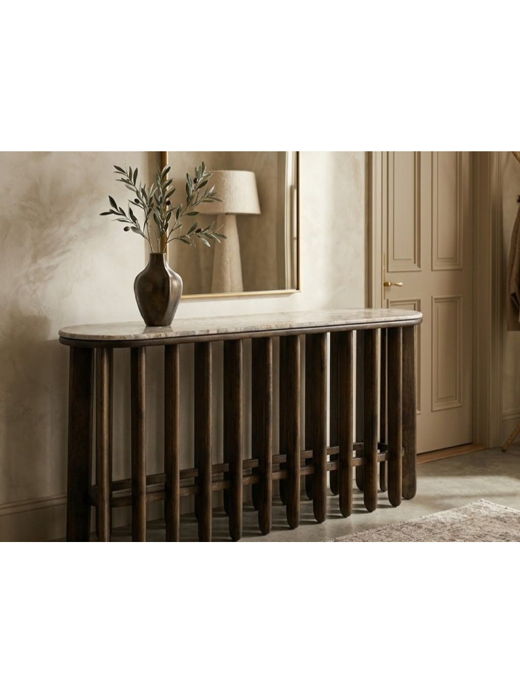 REMO 160 X 40 consola madera de mango-mármol