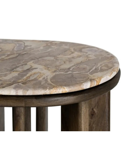 REMO 160 X 40 consola madera de mango-mármol