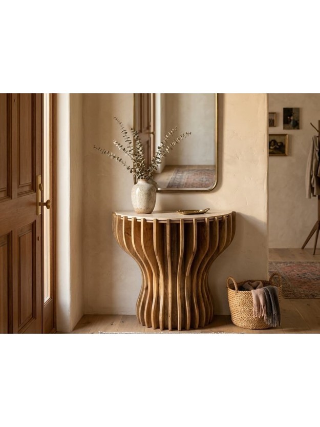 TORRE 92 X 40 consola madera de mango-mármol