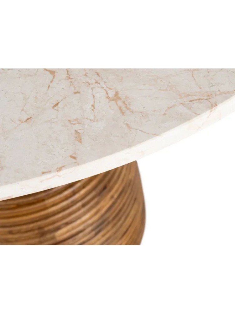 ALMA 120 X 120 mesa de comedor mármol madera de mango